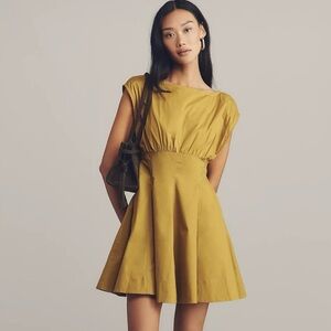 Maeve sleeveless waisted poplin mini dress